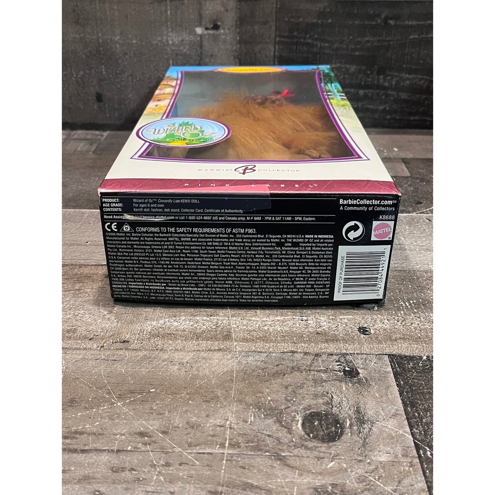 Barbie Wizard of Oz Cowardly Lion Ken Doll Pink Label Collector K8688 2006 New - Picture 8 of 9